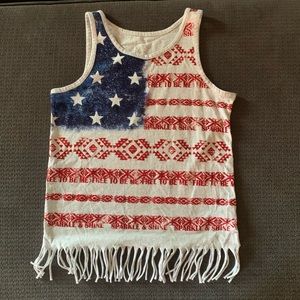 American Patriotic Tank top with fringe